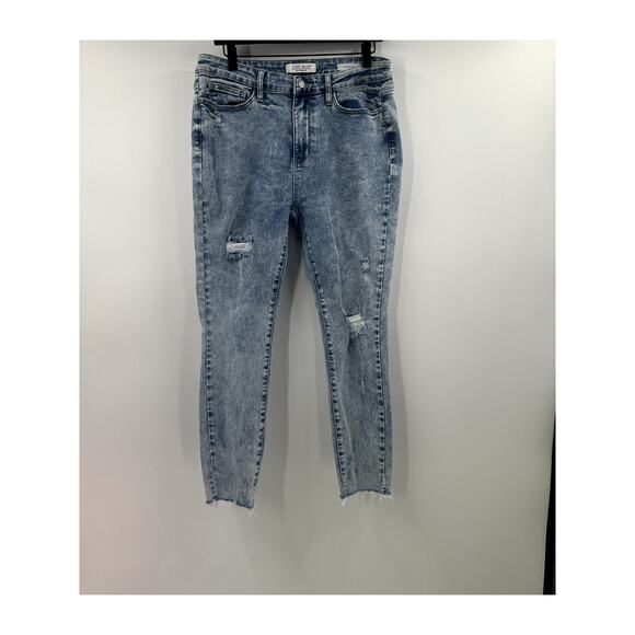 Judy Blue Acid Wash Distressed Skinny Jean Size 31 - Picture 1 of 8
